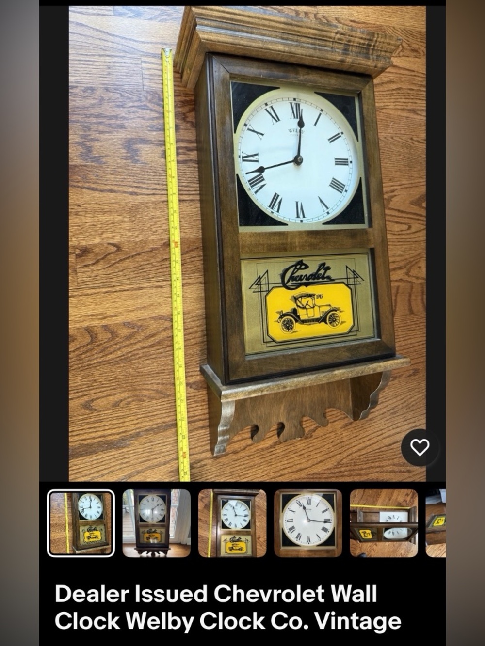 Welby Chevrolet Vintage Wall Clock - Brown and Yellow